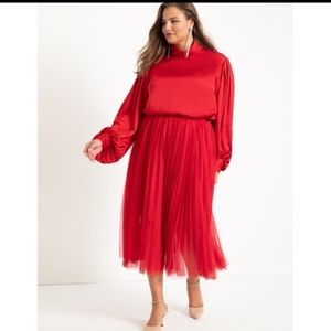 Eloquii Red Skirt